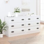Maison chic - buffets 2 pcs meuble de rangement commode bahut blanc brillant bois d'ing�nierie 97905
