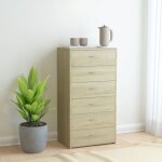 Maison chic - buffet avec 6 tiroirs bahut meuble de rangement commode chne sonoma 50x34x96 cm agglomr ...