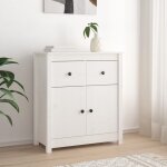 Maison chic - buffet bahut meuble de rangement commode blanc 70x35x80 cm bois massif de pin 13954