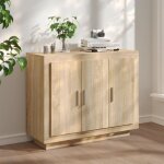 Buffet bahut meuble de rangement commode ch�ne sonoma 92x35x75 cm bois d'ing�nierie 28325