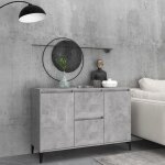 Buffet bahut meuble de rangement commode gris béton 104x35x70 cm aggloméré 18953 Buffet bahut meuble de rangement commode gris béton 104x35x70 cm aggloméré 18953