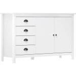 Maison chic - buffet bahut meuble de rangement commode hill range blanc 130x40x80 cm bois de pin solide ...