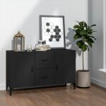 Buffet bahut meuble de rangement commode noir 100x36x60 cm bois d'ing�nierie 36520