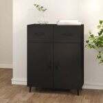 Buffet bahut meuble de rangement commode noir 69, 5x34x90 cm bois d'ingénierie 76588 Buffet bahut meuble de rangement commode noir 69, 5x34x90 cm bois d'ingénierie 76588