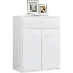 Maison chic - buffet de cuisine buffet bahut blanc brillant 60x30x75 cm agglomr