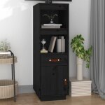 Maison chic - buffet haut, enfilade, armoire de cuisine noir 34x40x108, 5 cm bois massif de pin wfe157976 ...