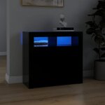 Maison chic - buffet avec lumi�res led bahut meuble de rangement commode noir 80x35x75 cm 81007