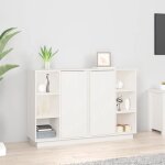 Maison chic - buffet meuble de rangement commode bahut blanc 120x35x80 cm bois massif de pin 38478