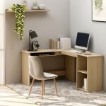 Maison chic - bureau d'angle bureau d'ordinateur bureau informatique forme de l chne sonoma 120x140x75 ...