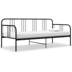 Maison chic - cadre de canap - lit lit simple lit banquette noir mtal 90x200 cm xzz8597 maisonchic