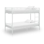 Maison chic - cadre de lit moderne: simple - lit simple - lit superpos� blanc m�tal 90x200 cm chic - ...