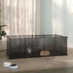 Maison chic - cage pour petits animaux parc enclos pour animaux noir 144x74x46, 5 cm pp et acier 27966 ...