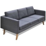 Maison chic - canapé fixe 3 places canapé scandinave sofa tissu gris foncé 82611 Maison chic - canapé fixe 3 places canapé scandinave sofa tissu gris foncé 82611