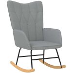 Maison chic - chaise  bascule fauteuil  bascule fauteuil de relaxation gris clair tissu 56472