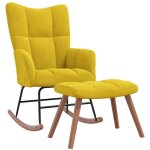 Maison chic - chaise à bascule fauteuil à bascule fauteuil de relaxation avec repose - pied jaune moutarde ... Maison chic - chaise à bascule fauteuil à bascule fauteuil de relaxation avec repose - pied jaune moutarde ...