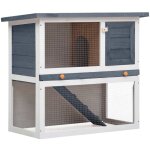 Maison chic - clapier d'extrieur 1 porte clapier lapin / gris bois