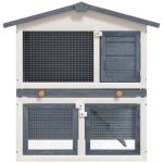 Maison chic - clapier d'extrieur 3 portes cage  lapin / clapier lapin extrieur gris bois