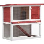 Maison chic - clapier lapin d'extérieur cage enclos à lapin 1 porte rouge bois 84153 Maison chic - clapier lapin d'extérieur cage enclos à lapin 1 porte rouge bois 84153