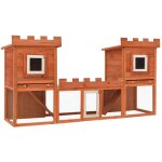 Maison chic - clapier lapin large d'ext�rieur cage enclos � lapin avec maison double 27221