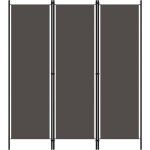 Maison chic - cloison de s�paration 3 panneaux paravent pour jardin, balcon, terrasse anthracite 150x180 ...