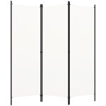Maison chic - cloison de s�paration 3 panneaux paravent pour jardin, balcon, terrasse blanc cr�me 150x180 ...