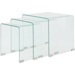 Maison chic - ensemble de tables gigognes 3 pi�ces, tables d'appoint, bouts de canap� verre tremp� transparent ...