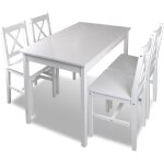 Maison chic - ensemble table � manger avec 4 chaises / ensemble de salle � manger 5 pcs blanc