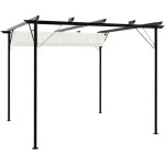 Maison chic - inlife pergola avec toit r�tractable blanc cr�me 3 x 3 m acier