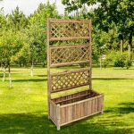 Maison chic - jardinière bac a fleur lit surélevé de jardin avec treillis bambou 70 cm 60909 Maison chic - jardinière bac a fleur lit surélevé de jardin avec treillis bambou 70 cm 60909