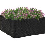 Maison chic - jardini�re bac � fleurs pot de fleurs noir 80x80x40 cm r�sine tress�e bvdxn930387 maisonchic ...