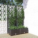 Maison chic - jardini�re bac a fleur avec treillis noir 80x40x121, 5 cm pp 75764