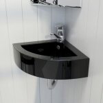 Maison chic - lavabo avec trou de trop - plein vasque  poser - lavabo lave - mains - vier 45x32x12, ...