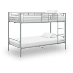 Maison chic - lit adulte contemporain lit superpos gris mtal 90x200 cm 92637