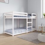 Maison chic - lit adulte lit superpos cadre de lit lit grand blanc 75x190 cm bois de pin massif 86622 ...