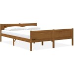Maison chic - lit double - 160 x 200 cm, cadre de lit, lit adulte bois de pin massif marron miel 160x200 ...