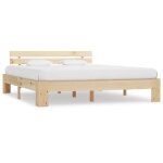 Maison chic - lit double - 180 x 200 cm, cadre de lit, lit adulte bois de pin massif 180 x 200 cm jkf104249 ...
