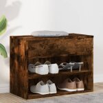 Maison chic - meuble � chaussures banc � chaussures meuble d'entr�e ch�ne fum� 60x30x45 cm bois d'ing�nierie ...