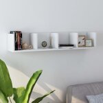 Maison chic - meubles de rangement cd / dvd meubles tagre murale blanc 100x18x18 cm agglomr 59732 ...
