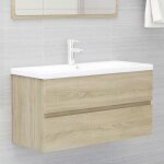 Maison chic - meuble sous lavabo vasque armoire d'�vier ch�ne sonoma 90x38, 5x45 cm agglom�r� 64224