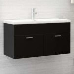 Maison chic - meuble sous lavabo vasque armoire d'�vier noir 90x38, 5x46 cm agglom�r� 51090
