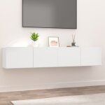 Maison chic - meubles tv 2 pcs bancs tv armoires de rangement blanc 80x30x30 cm bois d'ing�nierie 45976 ...