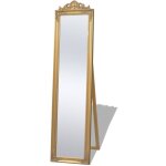 Miroir sur pied style baroque miroir d�co pour salle de bain salon chambre ou dressing 160 x 40 cm dor� ...