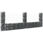 Maison chic - panier de gabion mur en gabion cl�ture de gabion en forme de u avec 3 poteaux fer 260x20x100 ...
