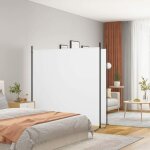 Maison chic - paravent sur pied cloison de séparation 2 panneaux blanc 348x180 cm tissu 30952 Maison chic - paravent sur pied cloison de séparation 2 panneaux blanc 348x180 cm tissu 30952