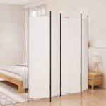 Maison chic - paravent sur pied cloison de séparation 4 panneaux blanc 200x200 cm tissu 73723 Maison chic - paravent sur pied cloison de séparation 4 panneaux blanc 200x200 cm tissu 73723