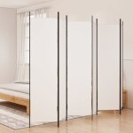 Maison chic - paravent sur pied cloison de séparation 6 panneaux blanc 300x200 cm tissu 25726 Maison chic - paravent sur pied cloison de séparation 6 panneaux blanc 300x200 cm tissu 25726