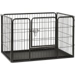 Parc pour chiots cage pour chien chenil enclos acier 91, 5x59x61 cm 98005