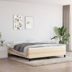 Maison chic - sommier  ressorts de lit cadre  lattes pour lit adulte crme 160x200 cm tissu fr35851 ...