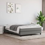 Maison chic - sommier  ressorts de lit cadre  lattes pour lit adulte gris fonc 140x190 cm tissu fr13452 ...