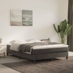 Maison chic - sommier à ressorts de lit cadre à lattes pour lit adulte gris foncé 140x190 cm velours ... Maison chic - sommier à ressorts de lit cadre à lattes pour lit adulte gris foncé 140x190 cm velours ...